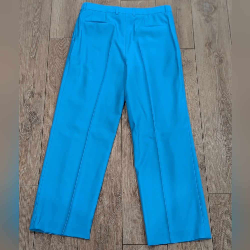 $1250 Mens Burberry Tailored Wool Trousers Pants Bright Opal Blue 54 US 38 - Picture 4 of 10